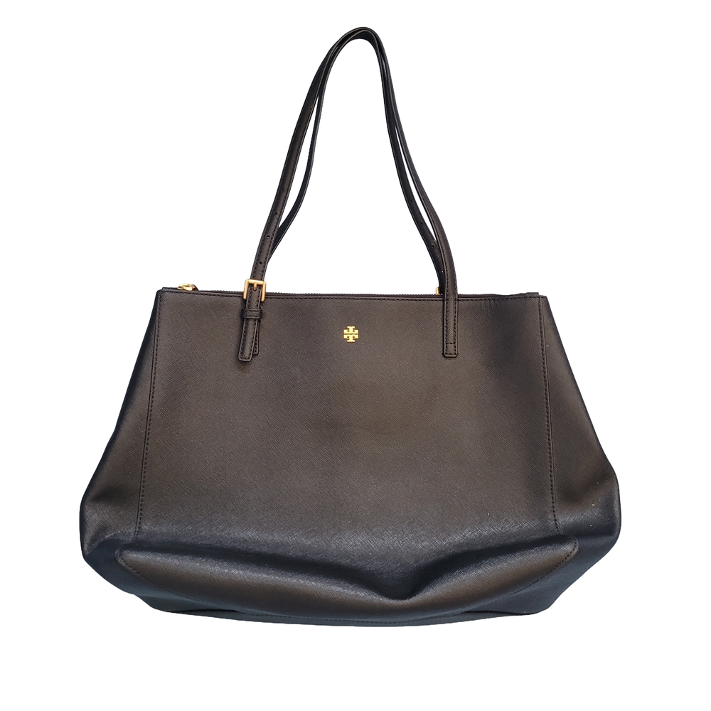 Tory Burch Black Leather Tote Bag